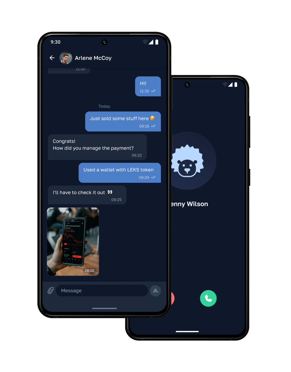 chat call screenshot (dark mode)
